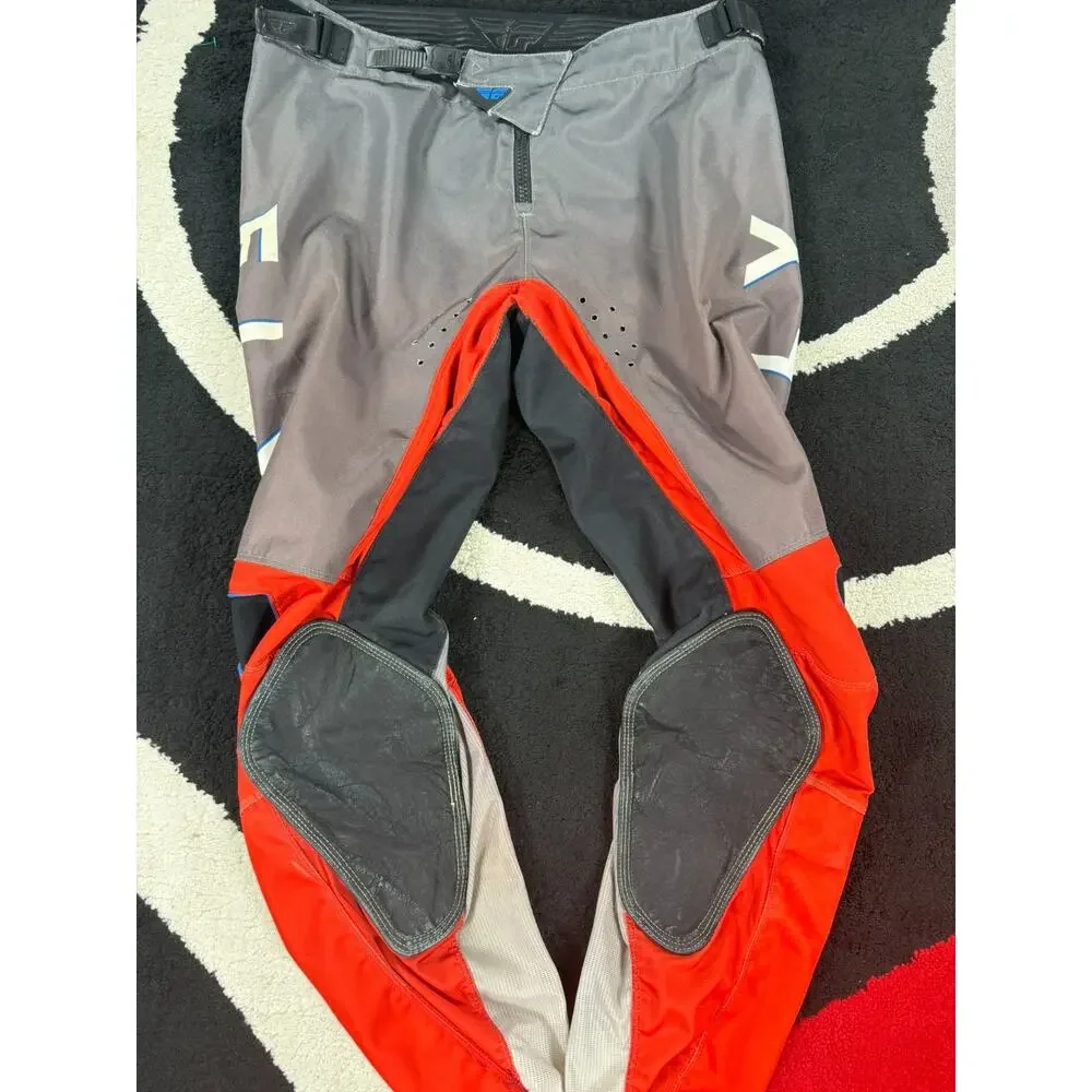 FLY Racing Pants Mens 38x29 Red Gray Kinetic Core Motorcross Padded Riding